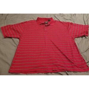 Ping Collection Shirt Mens 2XL Red Striped Polo Golf Double Mercerized Cotton